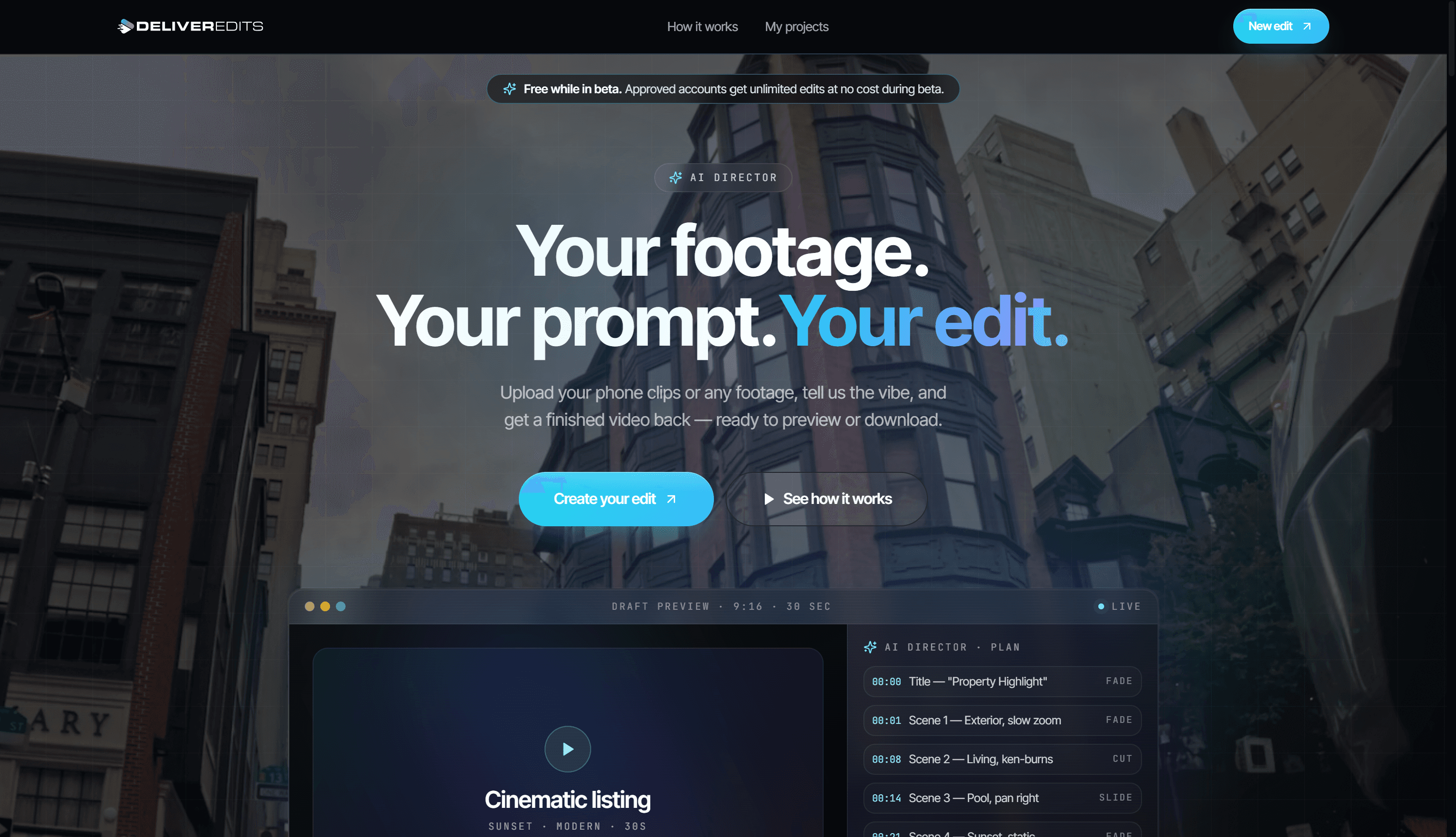 The Deliver Edits website