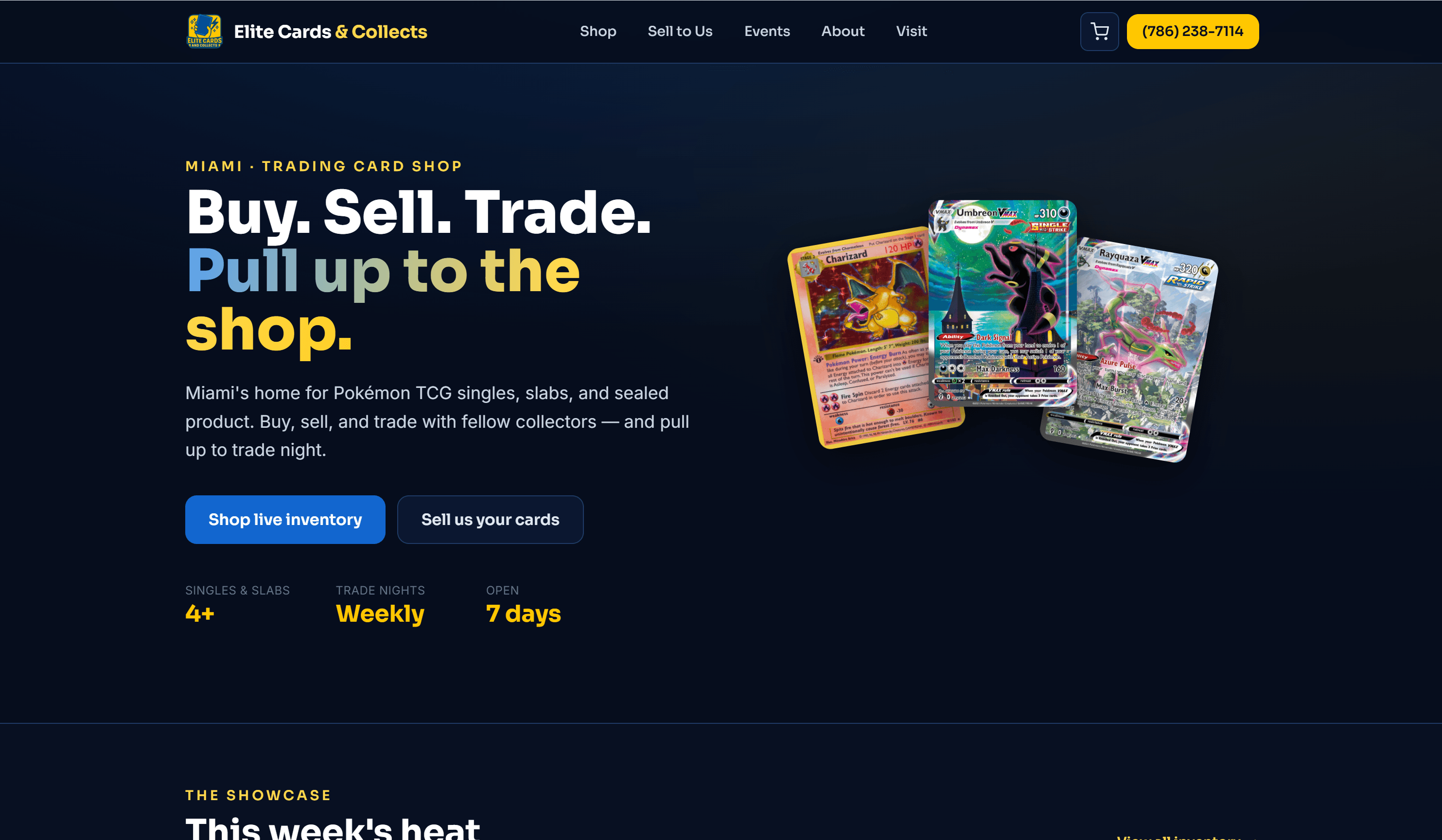 The Elite Cards & Collects website