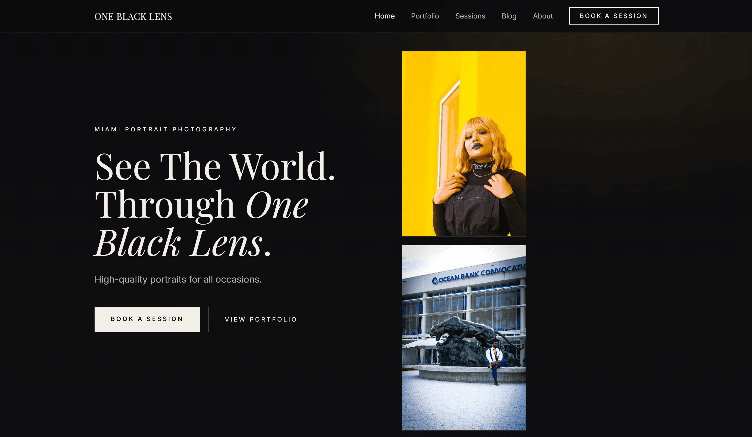 The One Black Lens website